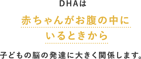 DHAは赤ちゃんがお腹の中にいるときから子どもの脳の発達に大きく関係します。