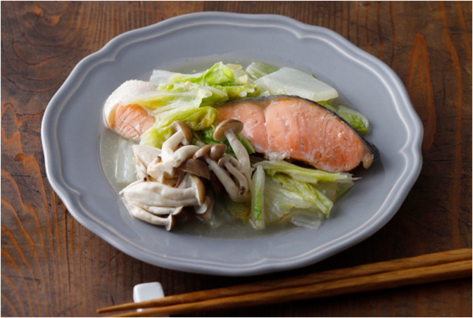 鮭と白菜の重ね蒸し